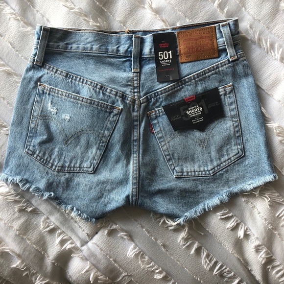 NWT Levi’s 501 High Rise Shorts in Fault Lines Size 25 - Picture 9 of 10